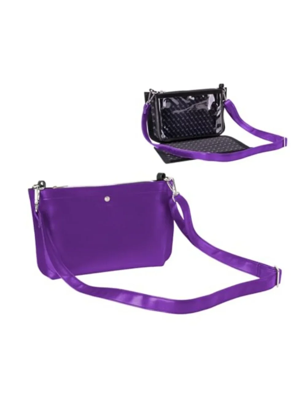 Clear Stadium Bag with Privacy Mode Removable Outer Wrap Crossbody